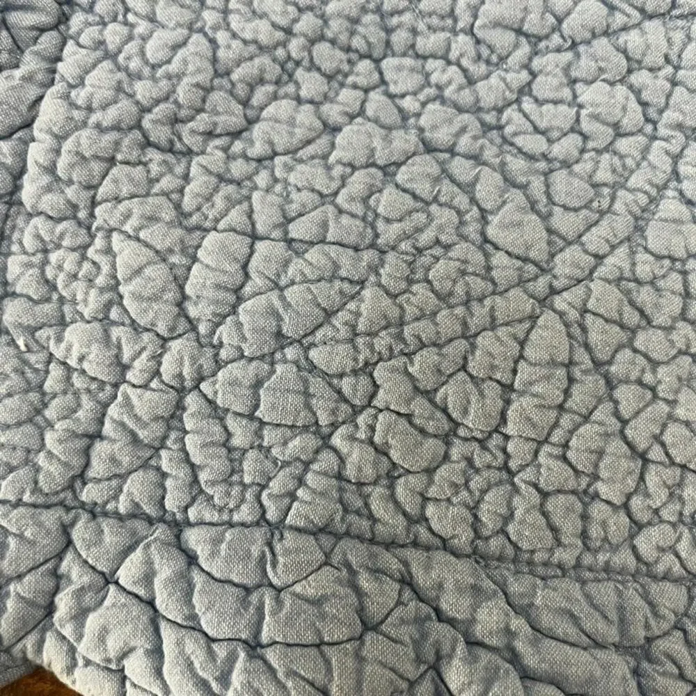 Charter Club Textured Pillow Sham Standard Quilted Blue Scalloped Edge Zip